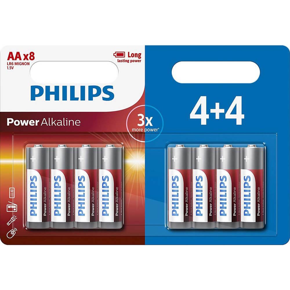 Alkaline batterier AA 4+4 I Philips - Batterier - Thomsons