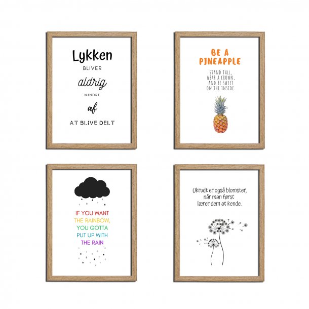 Citat plakat i ramme 18x24cm Ukrudt er også blomster